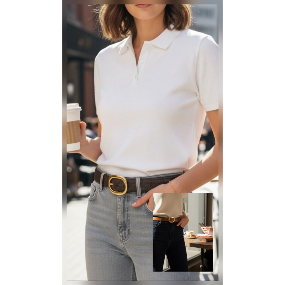 Michael Kors Women's Reversible Leather Logo Belt Sz XL Dark and Cognac Brown